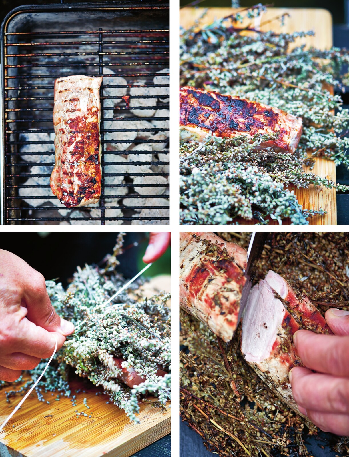 Grilled pork tenderloin in mugwort