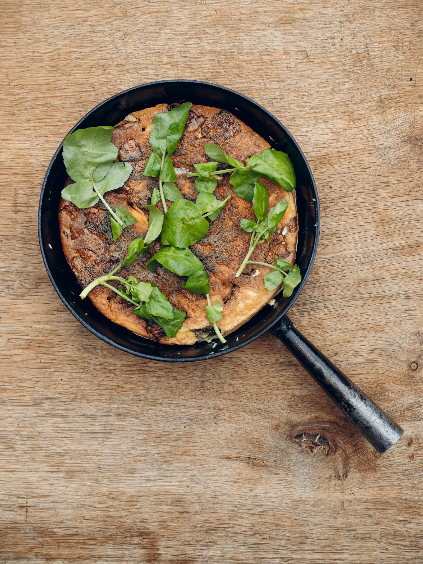Chickpea and St. George's mushroom omelette