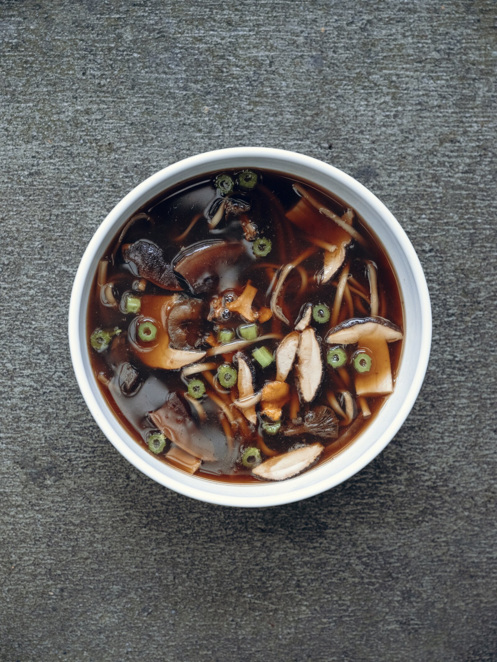 Morel in tongue consommé