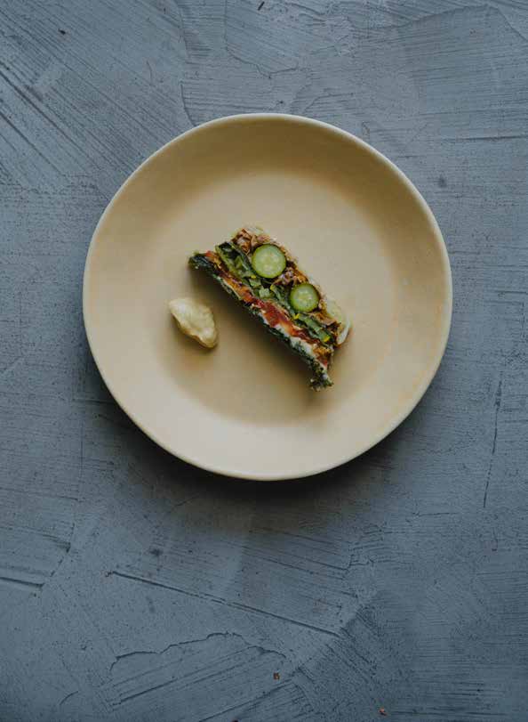 Vegetable terrine with grilled mushrooms